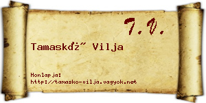 Tamaskó Vilja névjegykártya